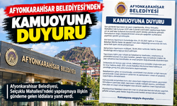 Afyonkarahisar Belediyesi’nden imar iddialarına cevap geldi