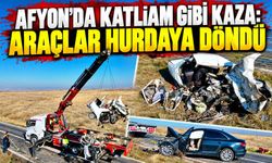 Afyon'da katliam gibi kaza: Araçlar hurdaya döndü