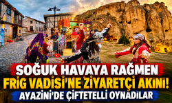 Soğuk havaya rağmen Frig Vadisi’ne ziyaretçi akını! Ayazini’de çiftetelli oynadılar