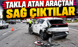 Takla atan araçtan sağ çıktılar