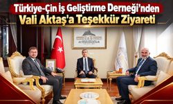 Türkiye-Çin İş Geliştirme Derneği’nden Vali Aktaş'a teşekkür ziyareti