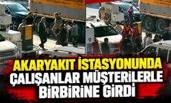 Akaryakıt istasyonunda çalışanlar müşterilerle birbirine girdi