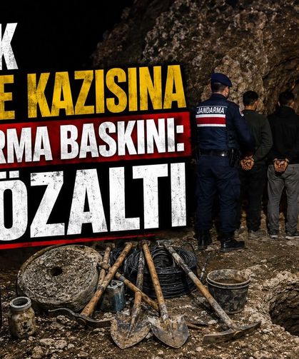 Kaçak define kazısına jandarma baskını: 5 gözaltı
