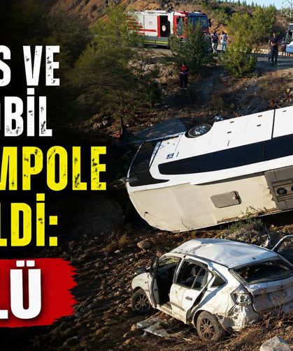 Otobüs ve otomobil şarampole devrildi: 2 ölü