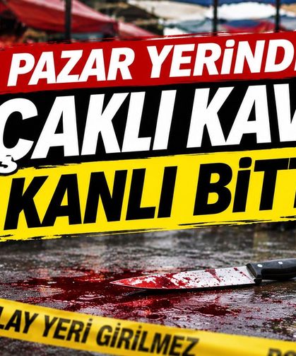 Pazar yerinde bıçaklı kavga kanlı bitti