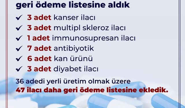 Eskişehir'de SGK, geri ödeme listesine 47 yeni ilacı dahil etti