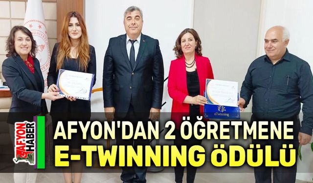 Afyon'dan 2 öğretmene e-Twinning özel ödülü