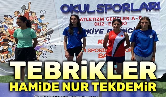 Afyonlu atlet Hamide Nur Tekdemir, Türkiye üçüncüsü oldu