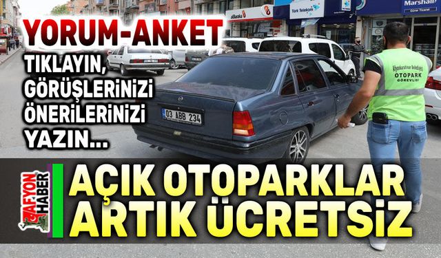 Yorum Anket, Afyonhaber size soruyor!..
