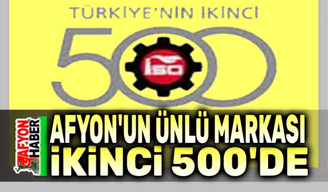 İSO ikinci 500'de Afyon'dan bir firma var