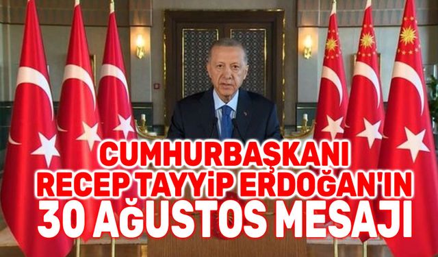 Cumhurbaşkanı Recep Tayyip Erdoğan'ın 30 Ağustos Zafer Bayramı mesajı