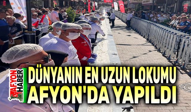 Dünyanın en uzun lokumu Afyon'da yapıldı!..