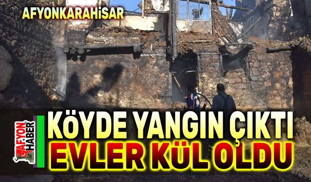 Köyde çıkan yangında 4 ev kullanılamaz hale geldi