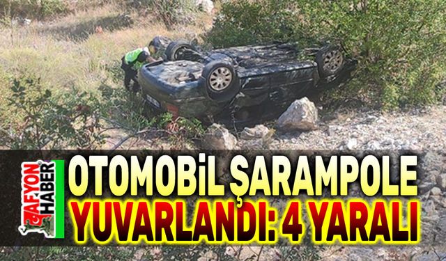 Otomobil Şarampole yuvarlandı, 4 kişi yaralandı