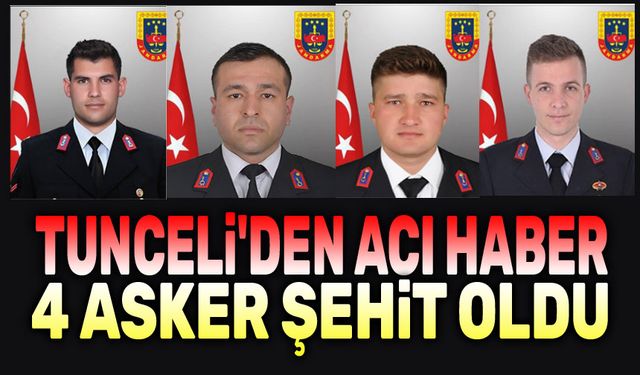 Tunceli'de kaza; 4 asker şehit oldu