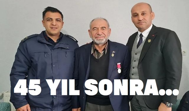 45 yıl sonra Gazilik rozetini aldı