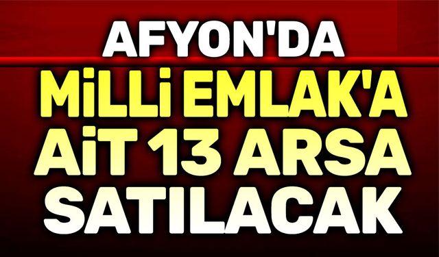 Afyon'da Milli Emlak'a ait 13 arsa satılacak