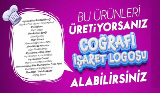 Afyon coğrafi işaretli ürünler için logo kullanma başvuruları