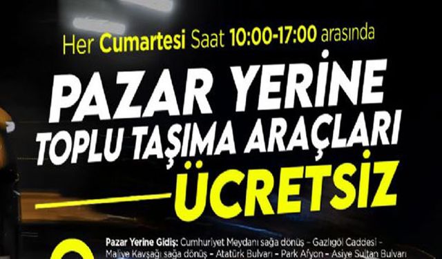 Afyon'da Fuar Pazarına ücretsiz ulaşım hizmeti başladı