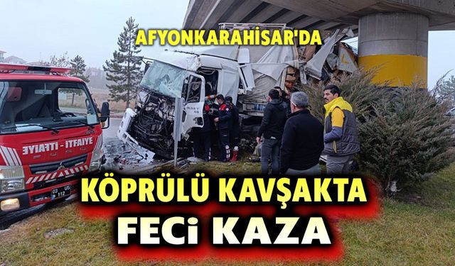 Afyon'da köprülü kavşakta feci kaza!..