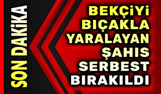 Bekçiyi bıçakla yaralayan şahıs serbest bırakıldı!..