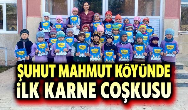 Şuhut Mahmut Köyünde ilk karne sevinci