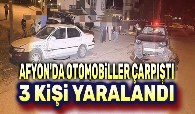 Afyon'da otomobiller çarpıştı, 3 kişi yaralandı