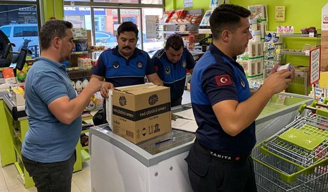 Dinar'da marketlere yönelik denetim
