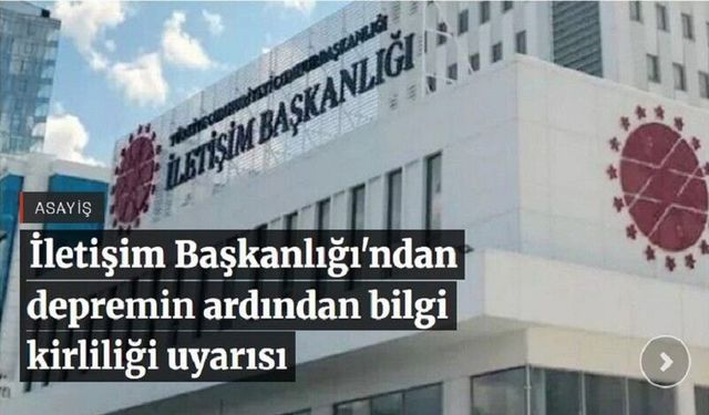 Depremle ilgili bilgi kirliliği uyarısı!..