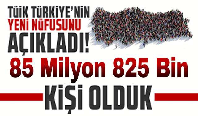 Türkiye'nin güncel nüfusu açıklandı