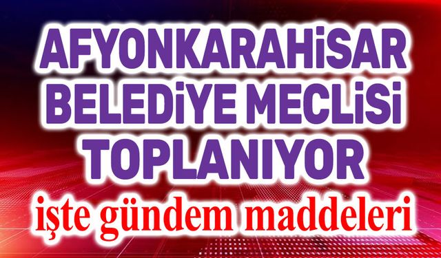 Afyonkarahisar Belediye Meclisi 1 Aralık'ta toplanıyor