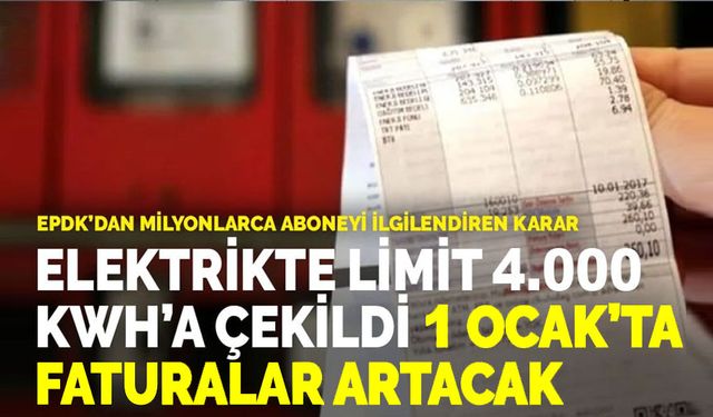 Elektrik faturalarında yeni düzenleme