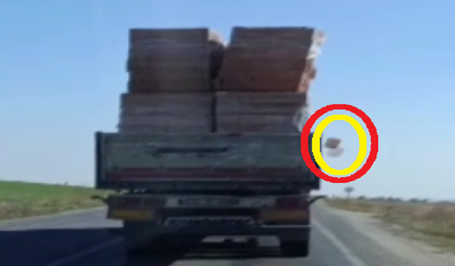 Tuğla yüklü tır tehlike saçtı!..