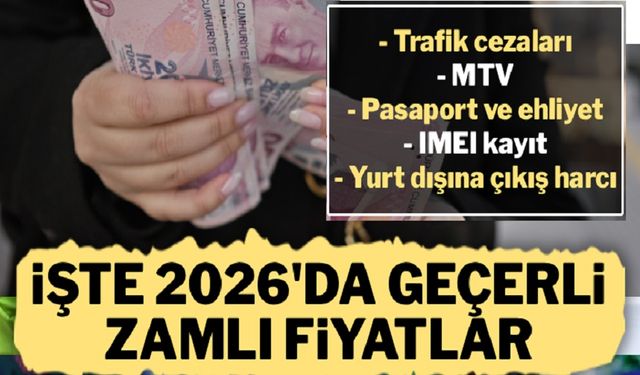 2026 yılı ceza, harç ve vergiler belli oldu