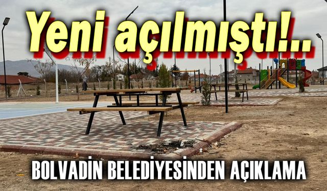 Bolvadin'de yeni açılan parkı tahrip ettiler!..