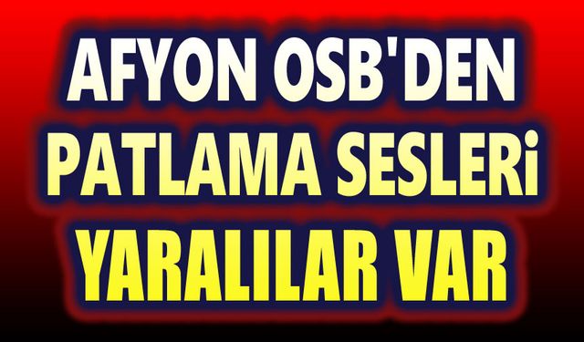 Afyonkarahisar OSB’de patlama, yaralılar var