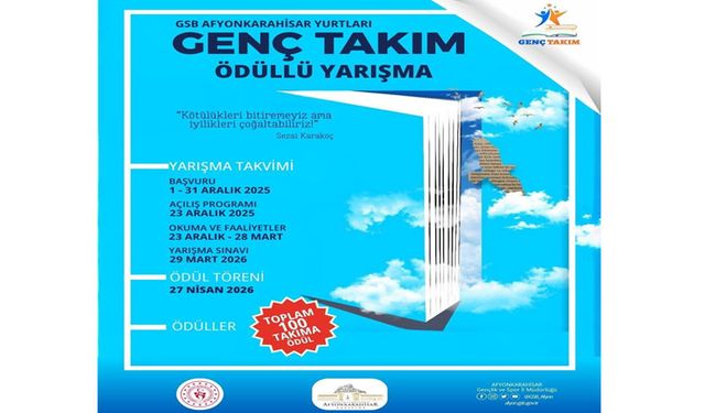 GSB Afyon yurtlarında ödüllü yarışma projesi başlıyor