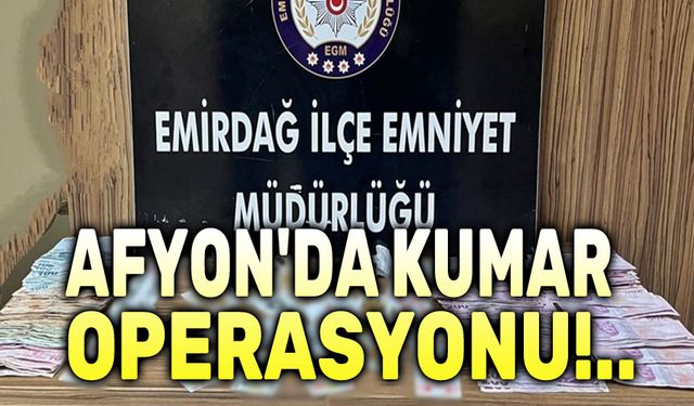 Afyon'da kumar operasyonu!..