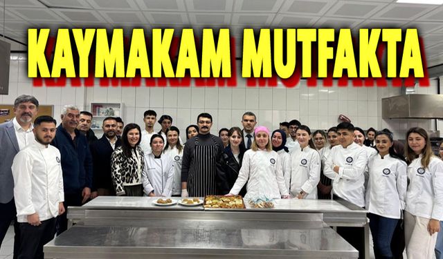 Kaymakam önlüğü giydi, öğrencilerle "kandil simidi" yaptı