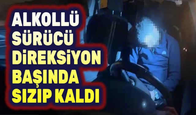 Alkollü sürücü, direksiyon başında sızıp kaldı!..
