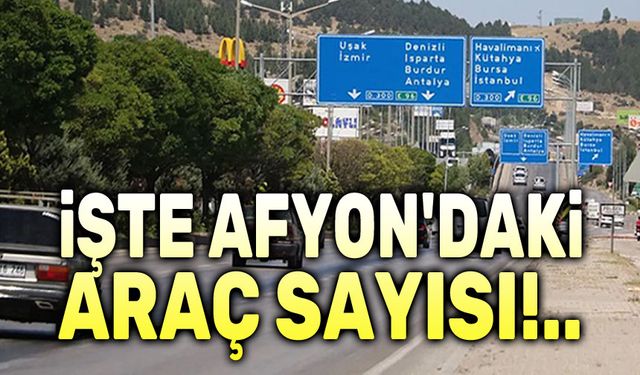Afyonkarahisar'daki araç sayısı açıklandı!..