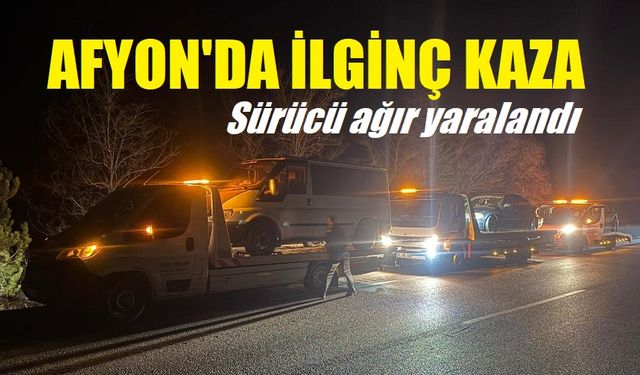 Kaza yapan aracına bakarken ağır yaralandı