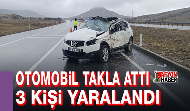 Otomobil takla attı, 3 kişi yaralandı