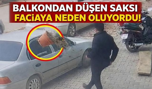 Balkondan düşen saksı faciaya neden oluyordu