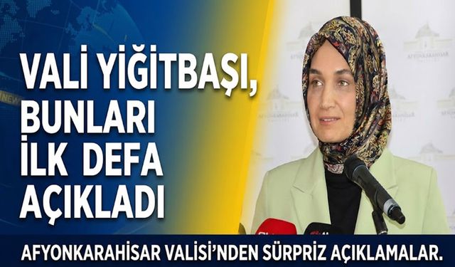 Vali Yiğitbaşı, bunları ilk defa açıkladı