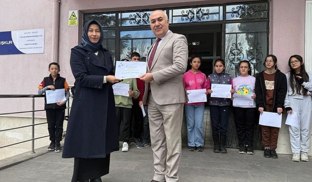 Gömü Ortaokulu, Avrupa'dan eTwinning projesiyle ödülle döndü