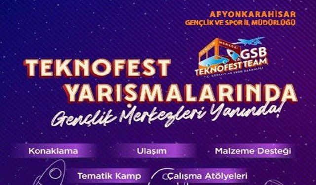 Afyonkarahisar GSB'den TEKNOFEST'e katılan gençlere destek
