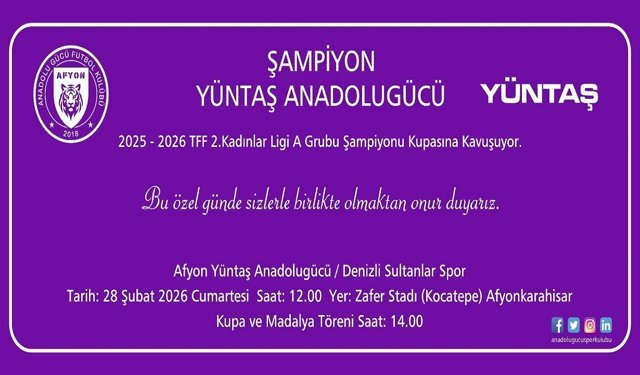 Afyon Yüntaş Anadolugücü, kupasını alacak