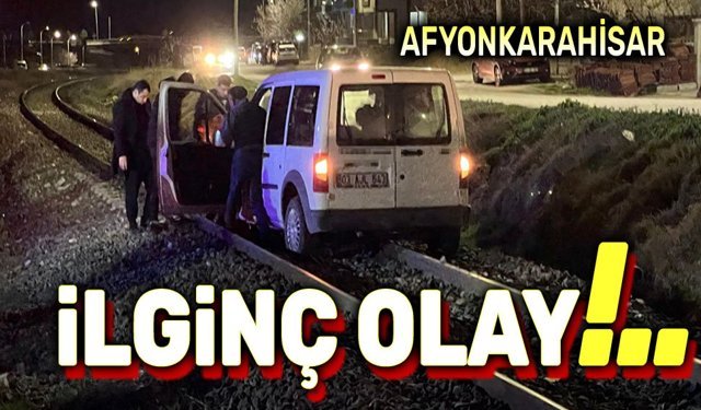 Afyon'da ilginç olay, yanlışlıkla raylara girdi!..