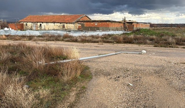 Fırtına sonrası aydınlatma direği yola devrildi